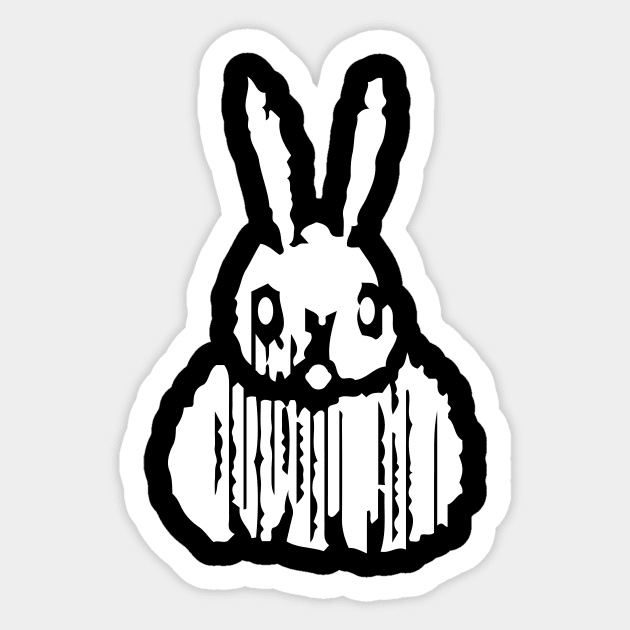 Art Nouveau White Bunny Pattern Sticker by pelagio